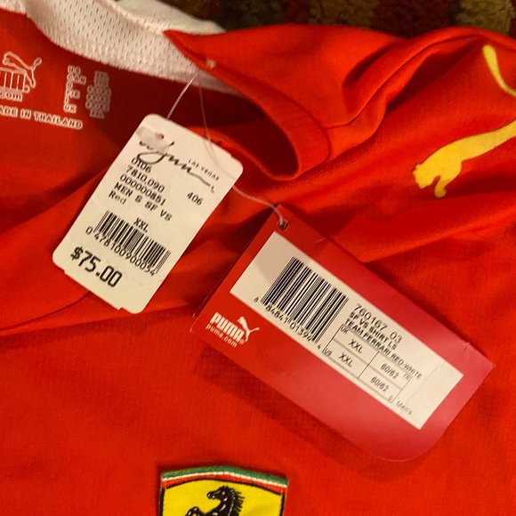 Puma Red Long Sleeve Shirt with Yellow Accents - Picture 4 of 5